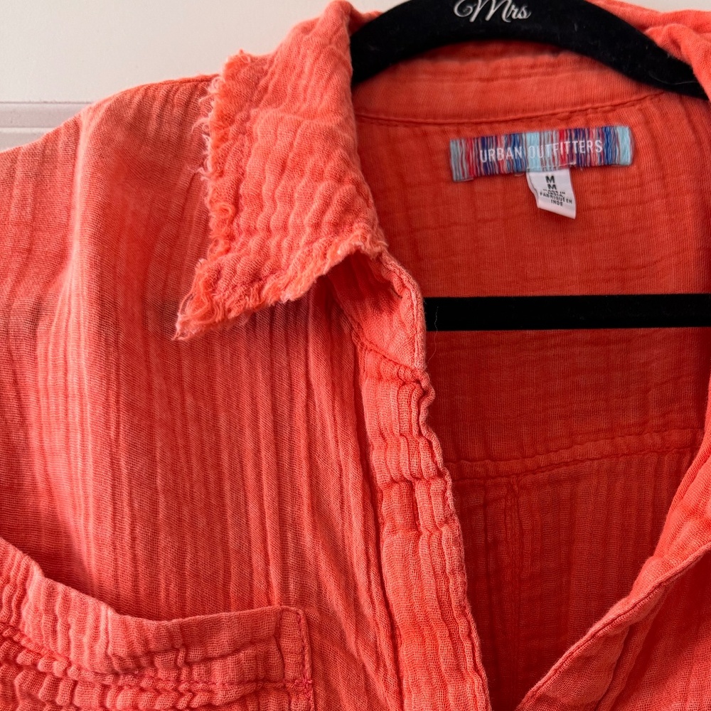 Orange Button Down Blouse - image 2